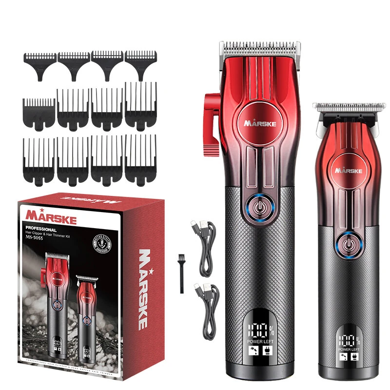 MARSKE 2 In 1 Electric Hair Clipper Set for Men Cordless Rechargeable Trimmer Kit with LCD Display 6500 RPM (image for) MARSKE 2 In 1 Electric Hair Clipper Set for Men Cordless Rechargeable Trimmer Kit with LCD Display 6500 RPM